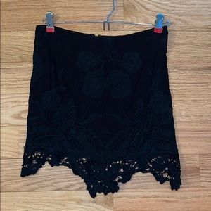 Black Lace Mini Skirt